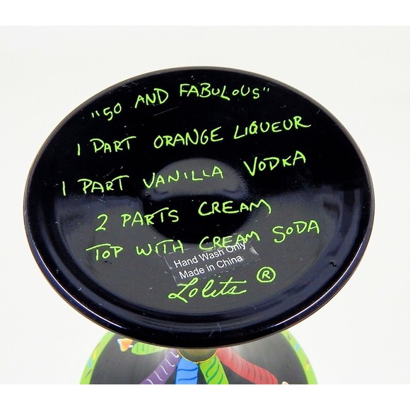 Lolita Collection 50 and Fabulous Hand-Painted Martini Glass Birthday Cocktail - Picture 3 of 12